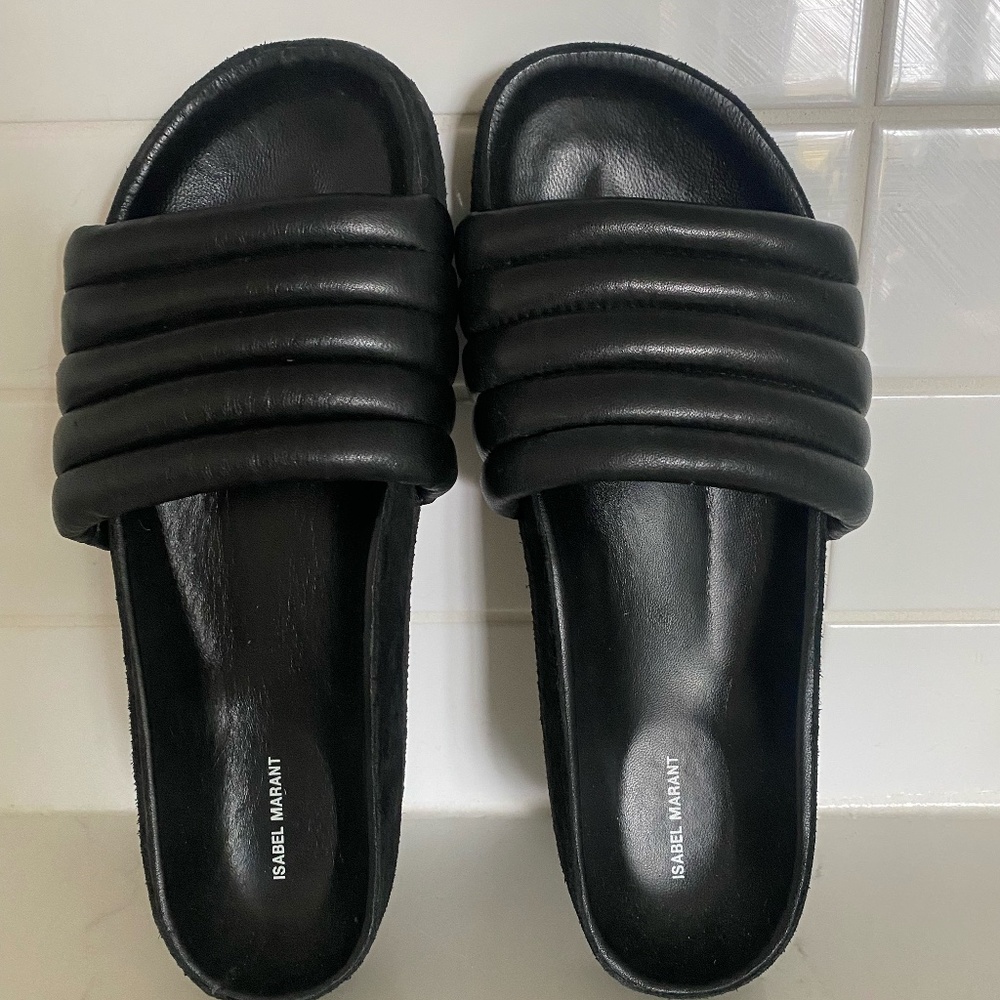 Isabel Marant Helea Black Slides sandals size 6.5 - 7